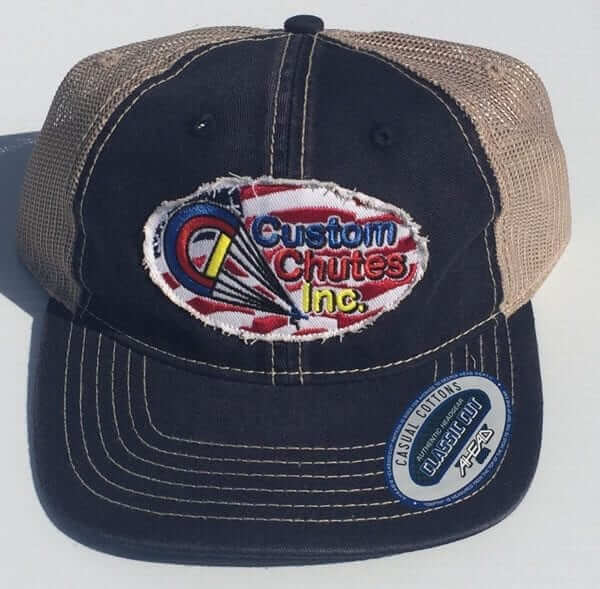 Custom chutes hat in dark blue