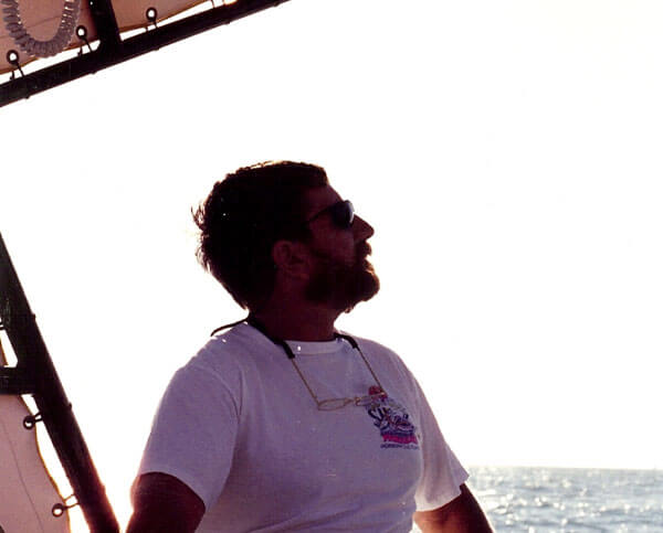 chris abbott looking up into the sky>
