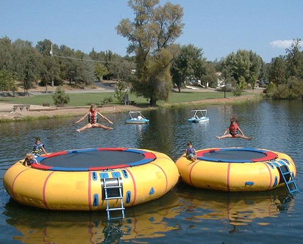 15 and 20 side by side trampoline>