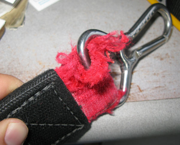 red belt needing repair>